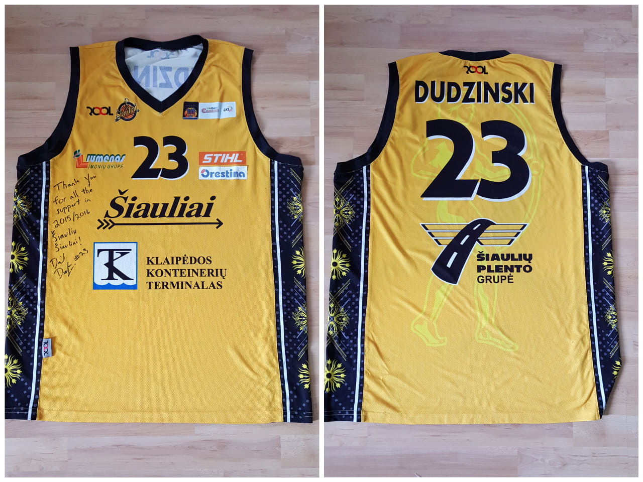 BC Šiauliai. Marškinėliai - David Dudzinski (2015-16, LKL)